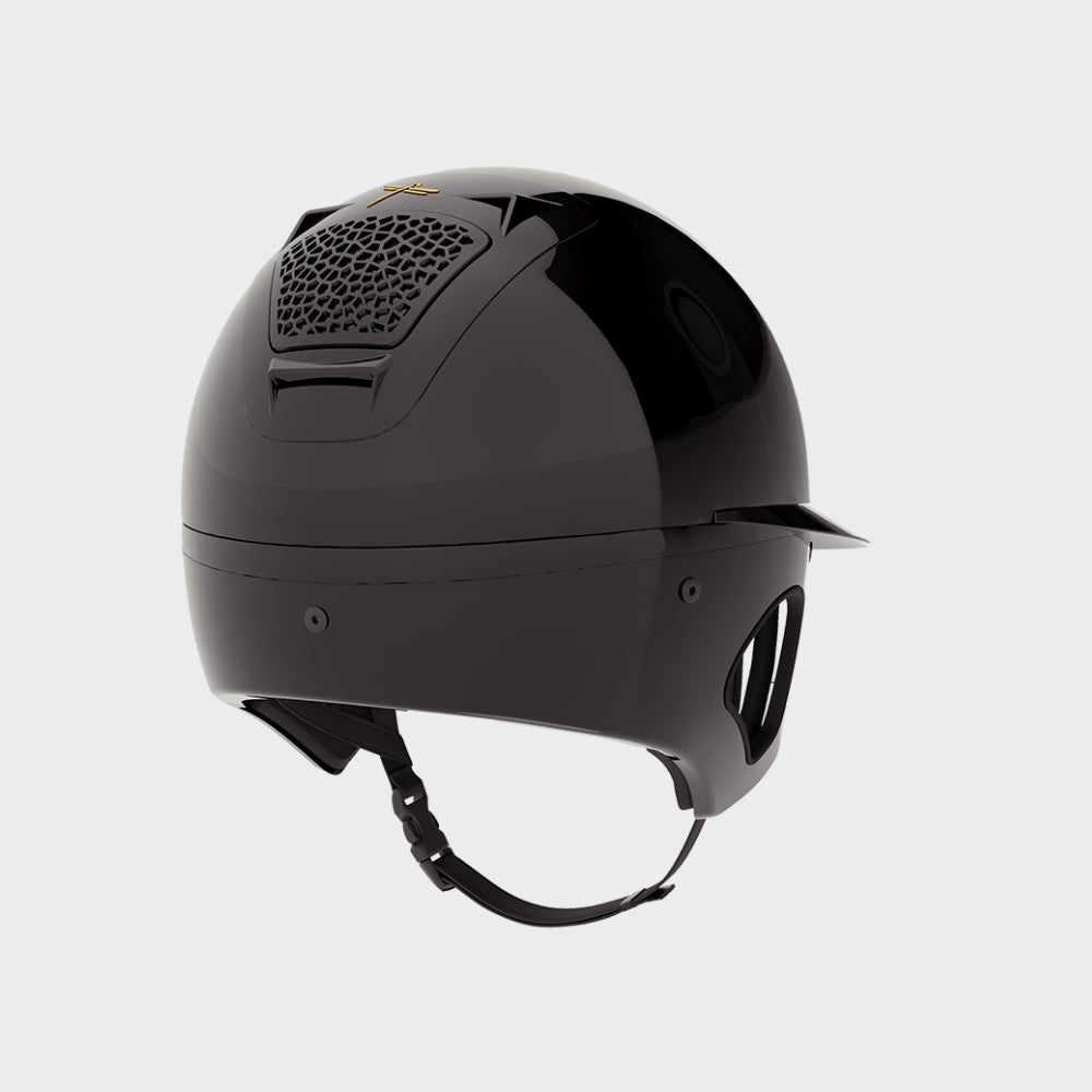 Voronoï Helmet With Temple Protection | Black Gloss