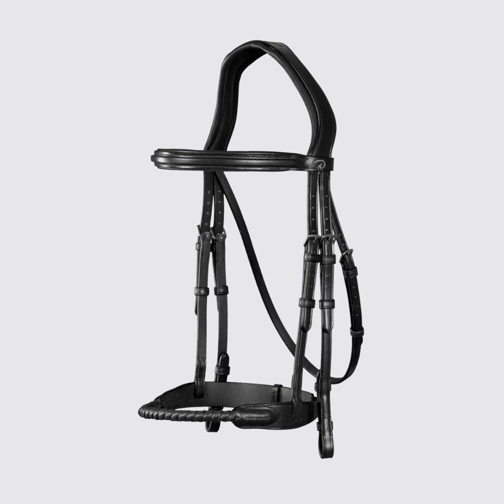 New English Leather Covered Rope Noseband Bridle