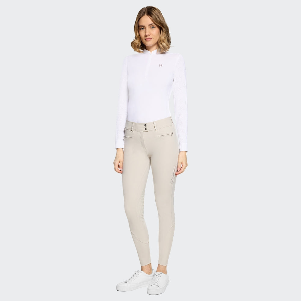 Ladies Clara Premium Breeches | High Rise | Knee Grip | Beige