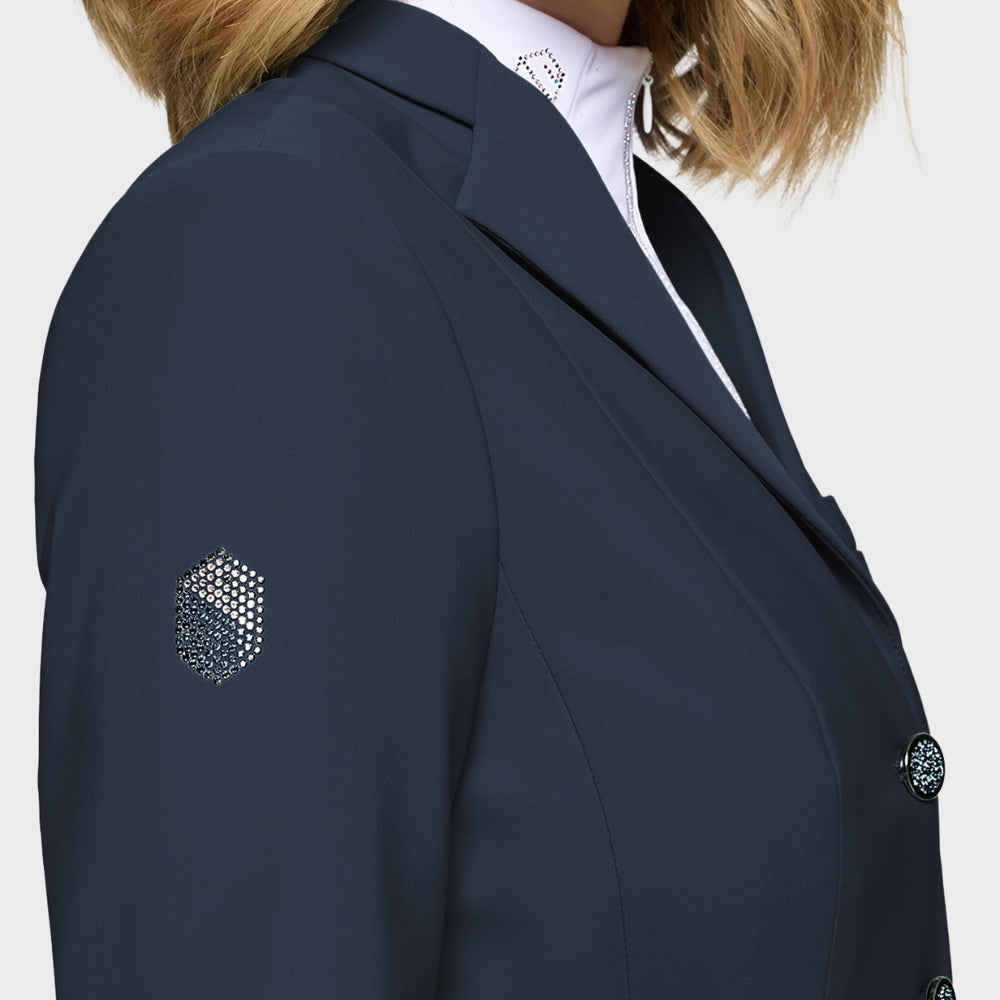 Ladies Victorine Crystal Fabric Show Jacket | Navy