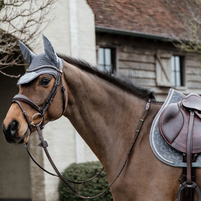 Basic Velvet Jumping Saddle Pad - Grey