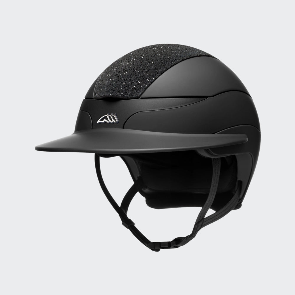 Xanto Helmet | Sun Visor | Swarovski Top | With Logo | Matt Black