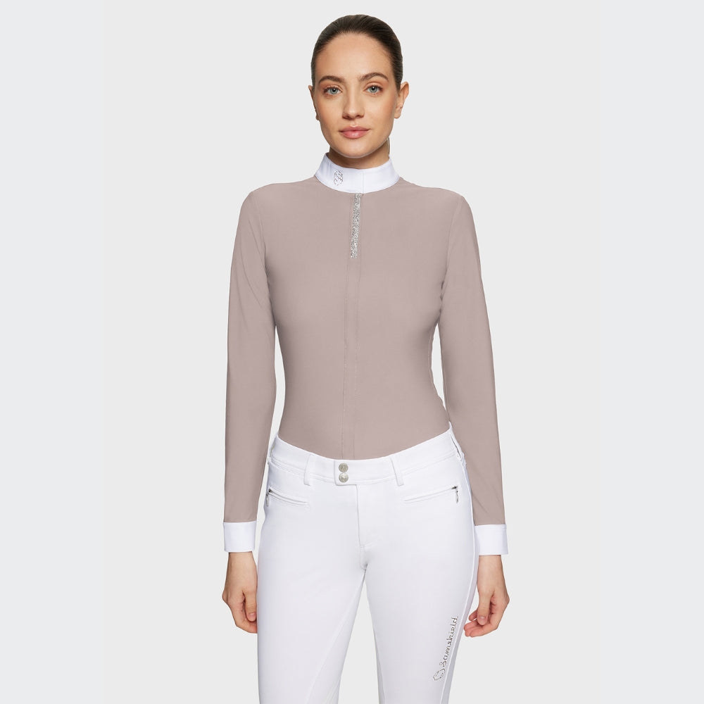 Ladies Roxanne Premium Show Shirt | Long Sleeves | Latte