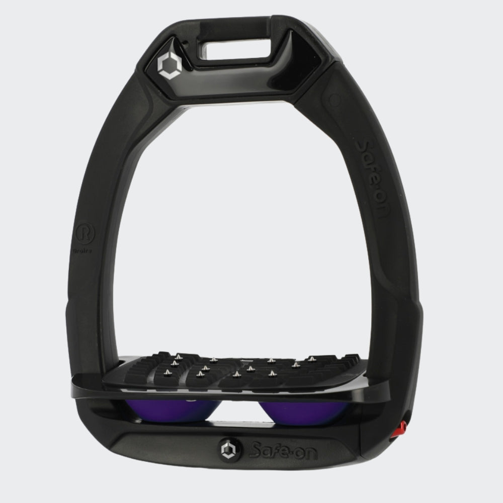 Safe-On Stirrups | Total Black | Purple