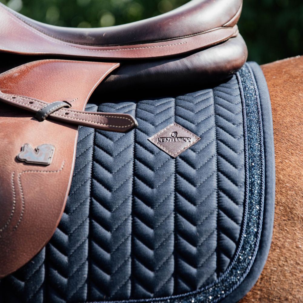Glitter Stone Jumping Saddle Pad | Navy