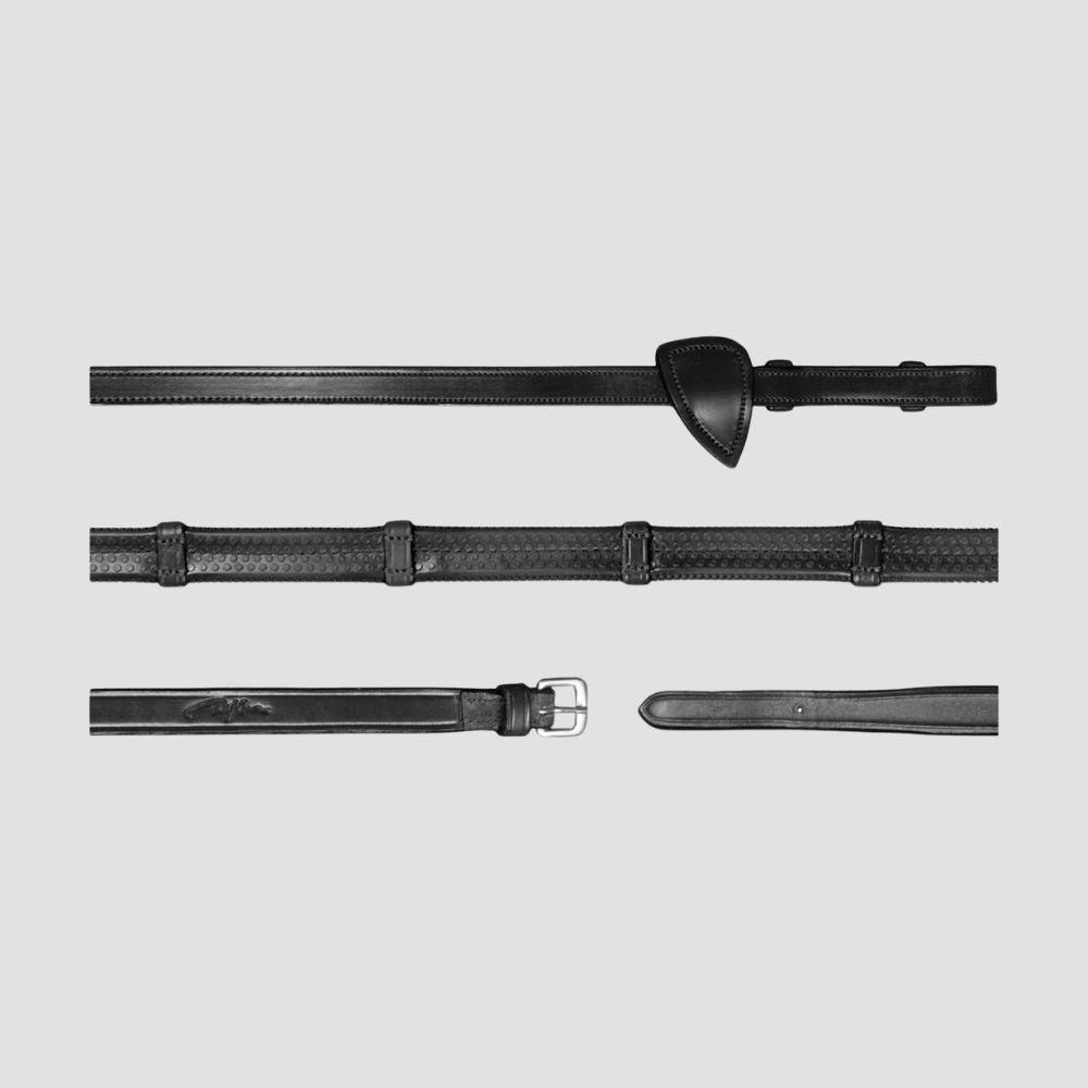 New English Rubber Reins With Leather Loops