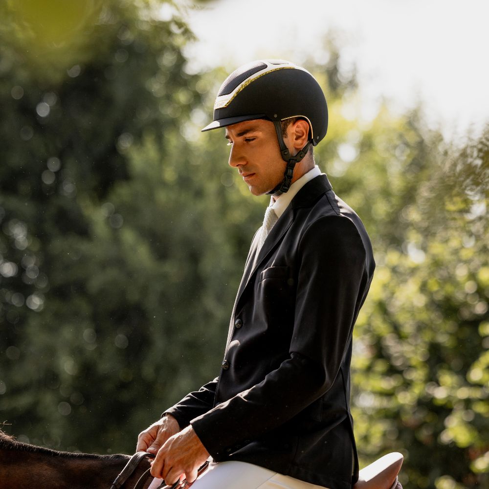 Dogma Chrome Riding Helmet | Black | Light Gold