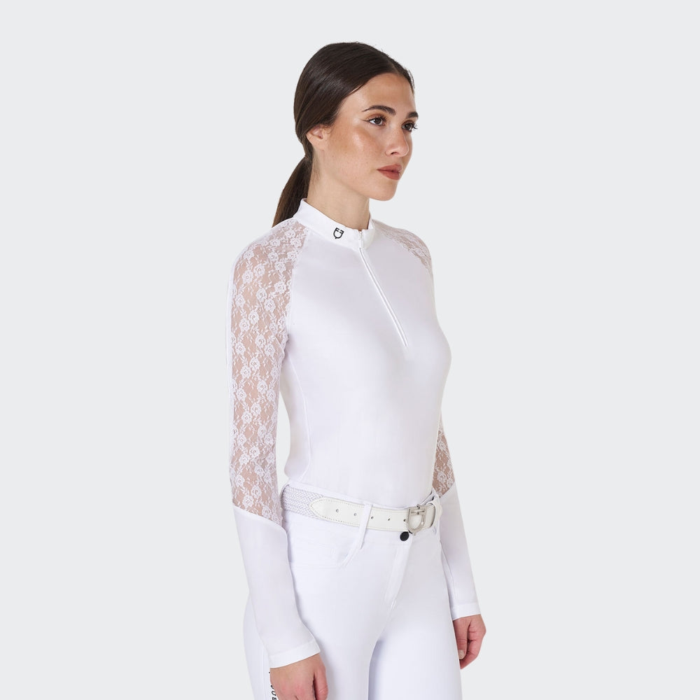 Ladies Lace Training Polo | Long Sleeves | White