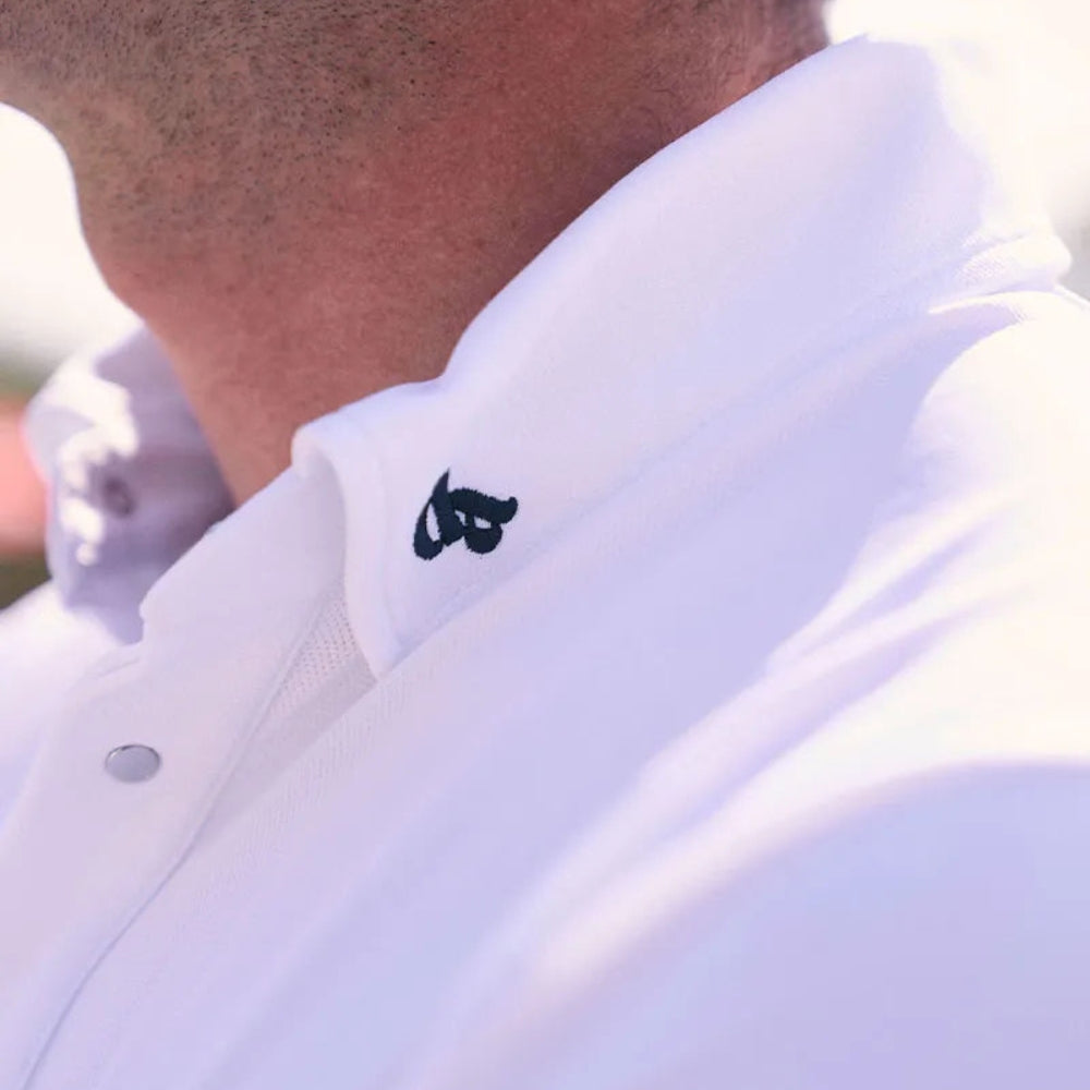 Mens Vitali Long Sleeve Show Shirt | White