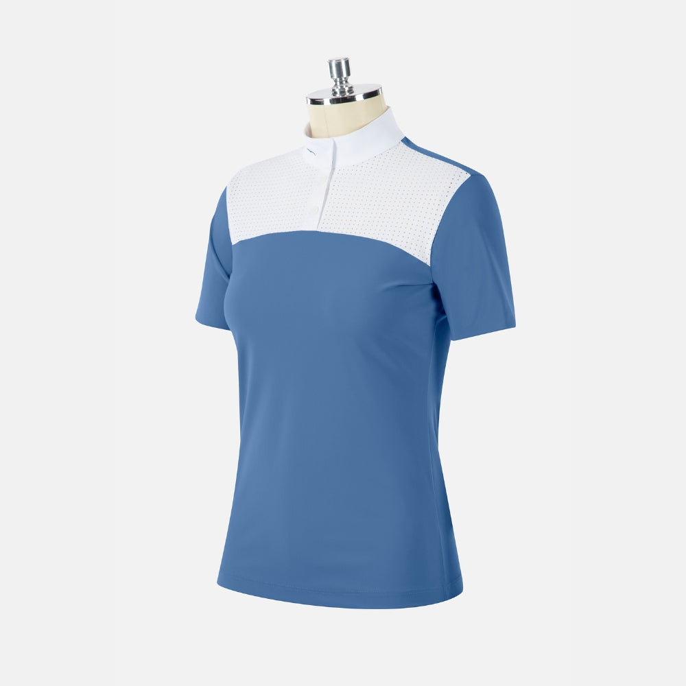 Ladies Baghera Show Shirt | Short Sleeves | White | Blue