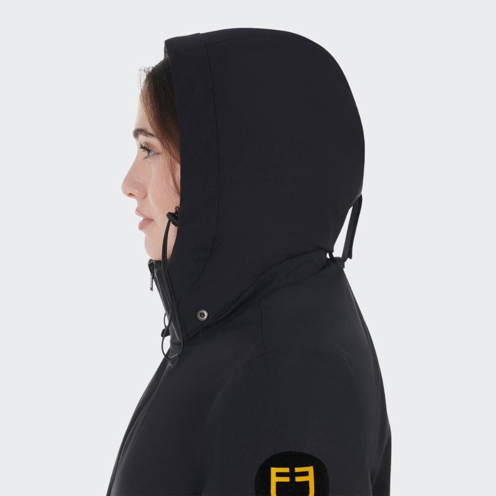 Ladies Water & Wind Repellent Long Down Padded Coat | Black