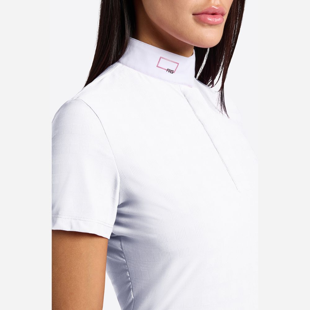 Ladies RG Italy Jacquard Jersey Show Shirt | Short Sleeves | White