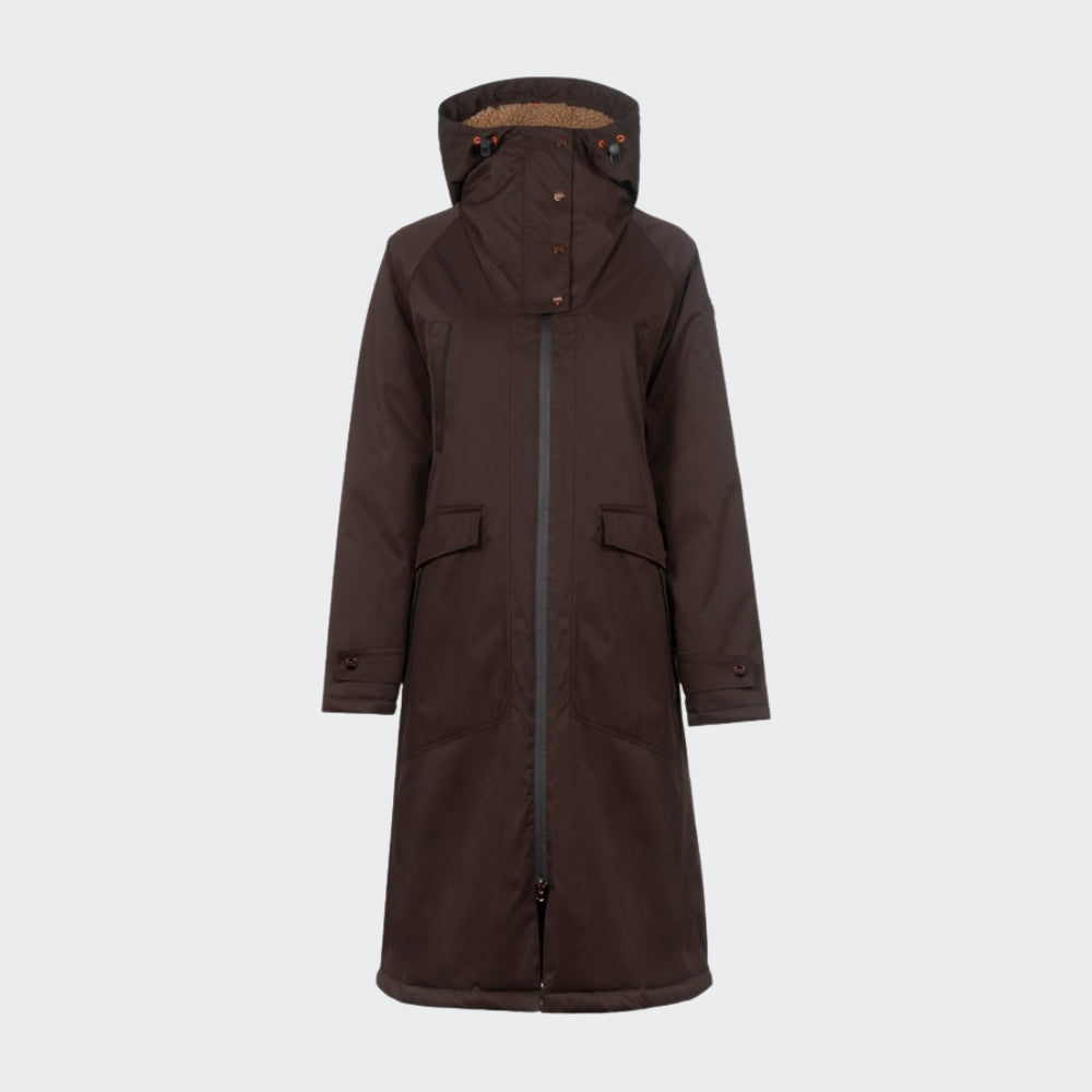 Ladies Cavallior Maxi Coat | Teddy Fleece Lining | Espresso Brown