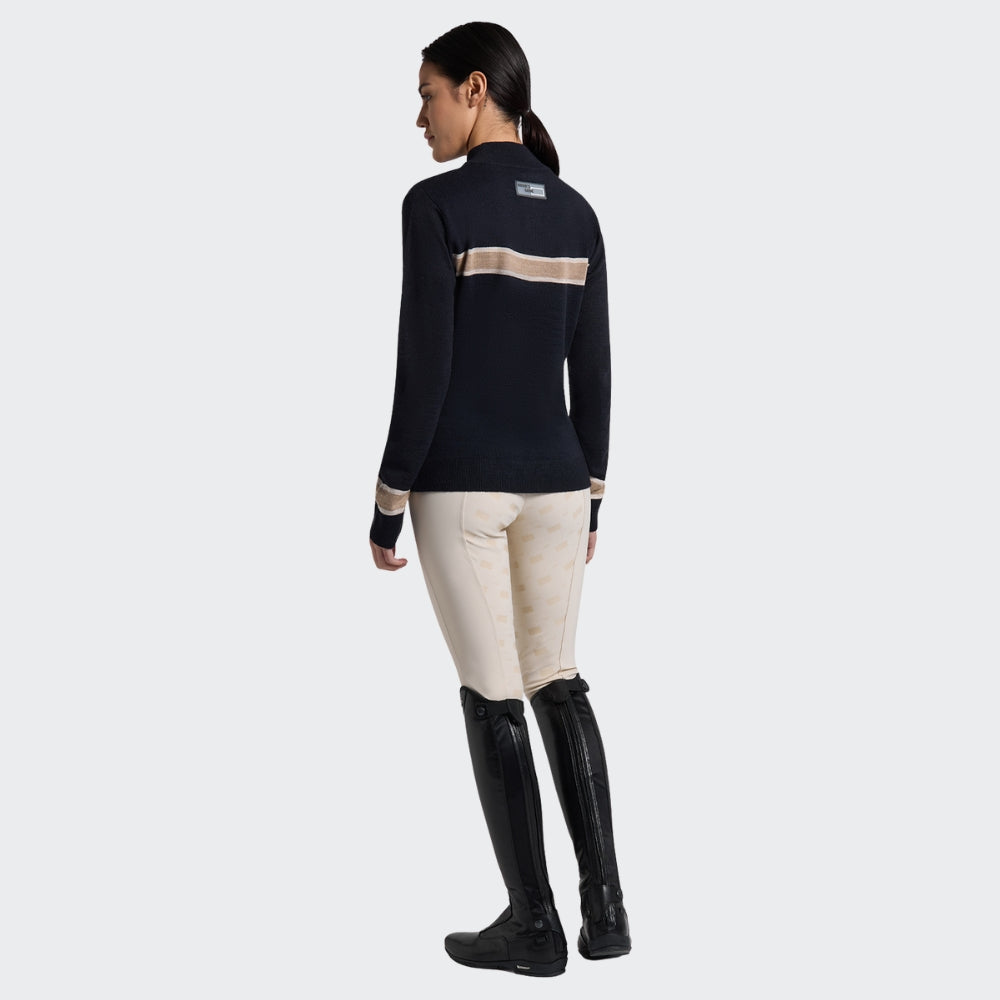 Ladies RG Italy Wool Blend Half Zip Sweater | Navy