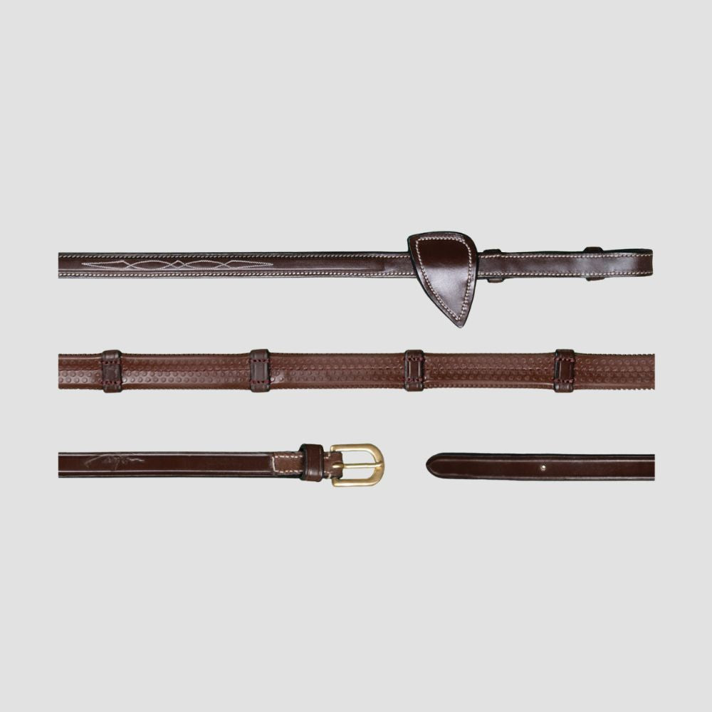 D Collection Rubber Reins With Leather Loops