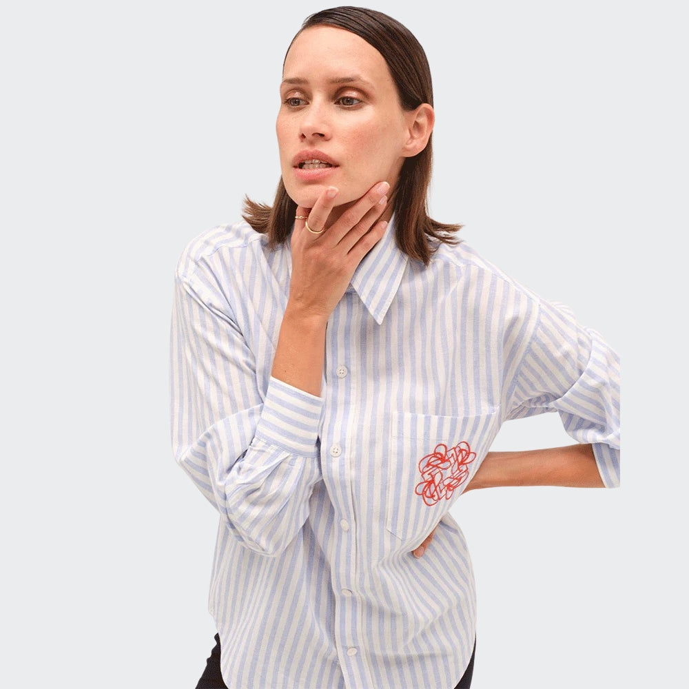 Ladies Olga Lightweight Shirt | Blue Stripes