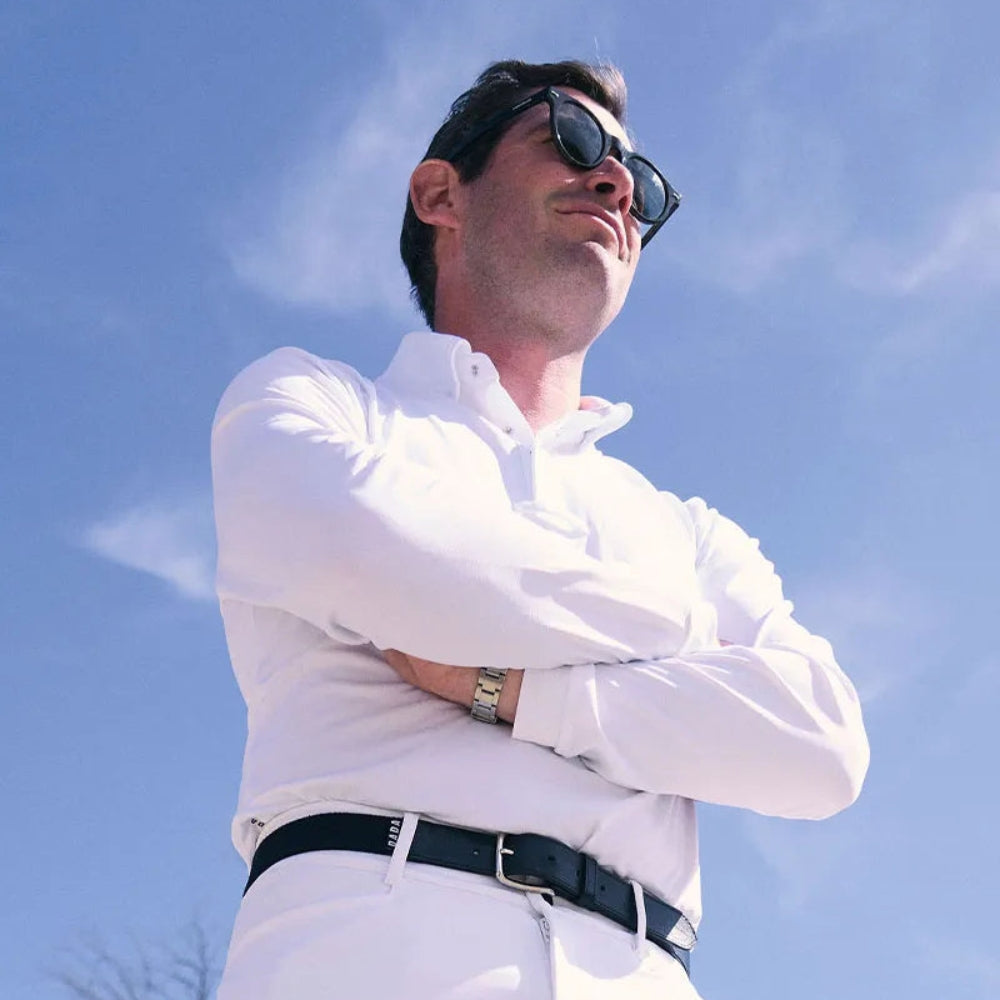 Mens Vitali Long Sleeve Show Shirt | White