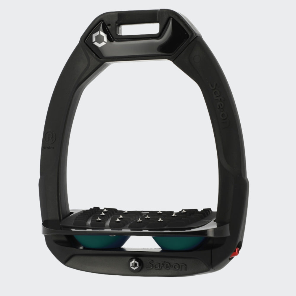Safe-On Stirrups | Total Black | Dark Green