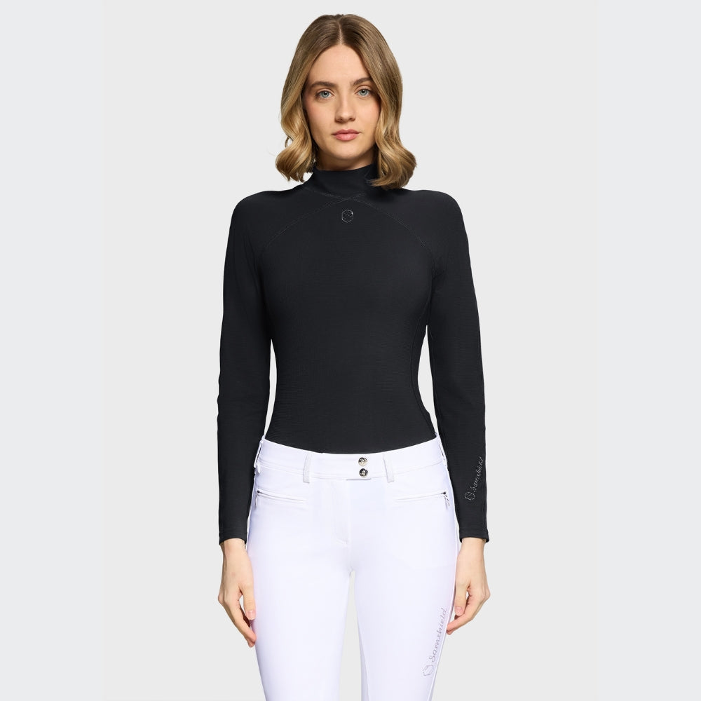 Ladies Sunniva Training Polo | Long Sleeves | Black