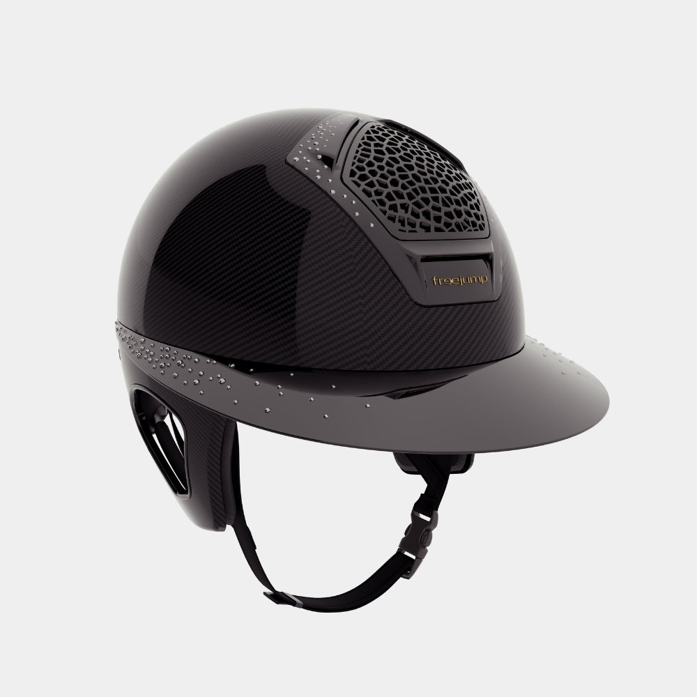 Voronoï Carbon Crystal Helmet With Temple Protection | Black | Silver Crystal