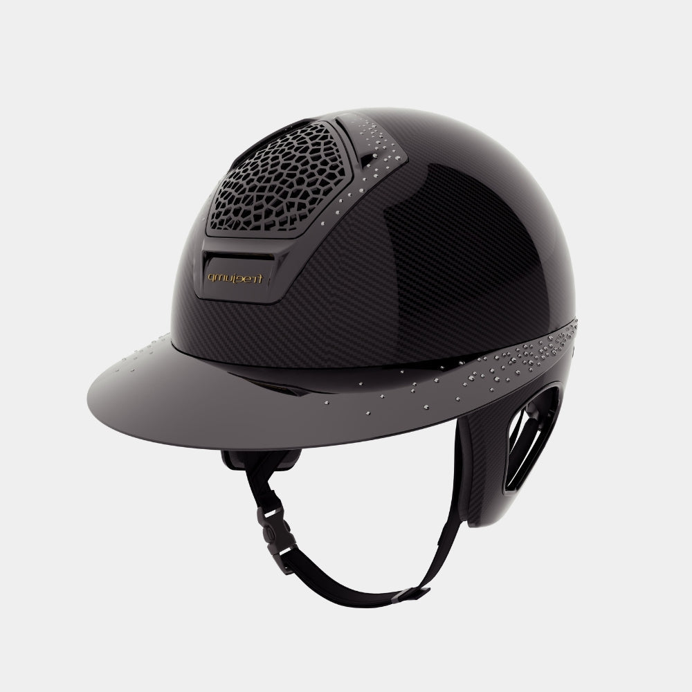 Voronoï Carbon Crystal Helmet With Temple Protection | Black | Silver Crystal