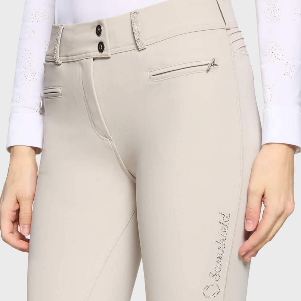 Ladies Clara Premium Breeches | High Rise | Knee Grip | Beige