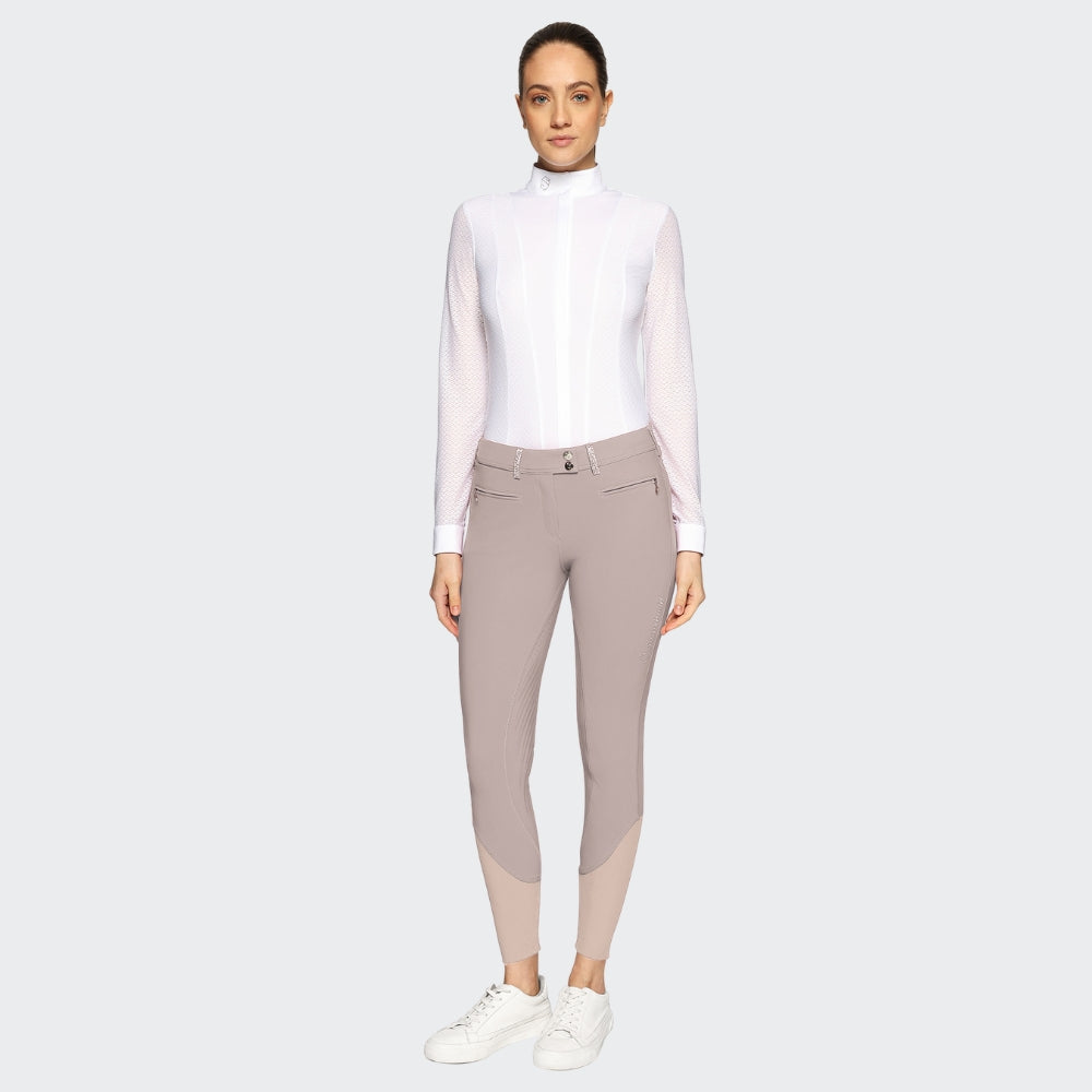 Ladies Adele Breeches | Medium Rise | Knee Grip | Latte