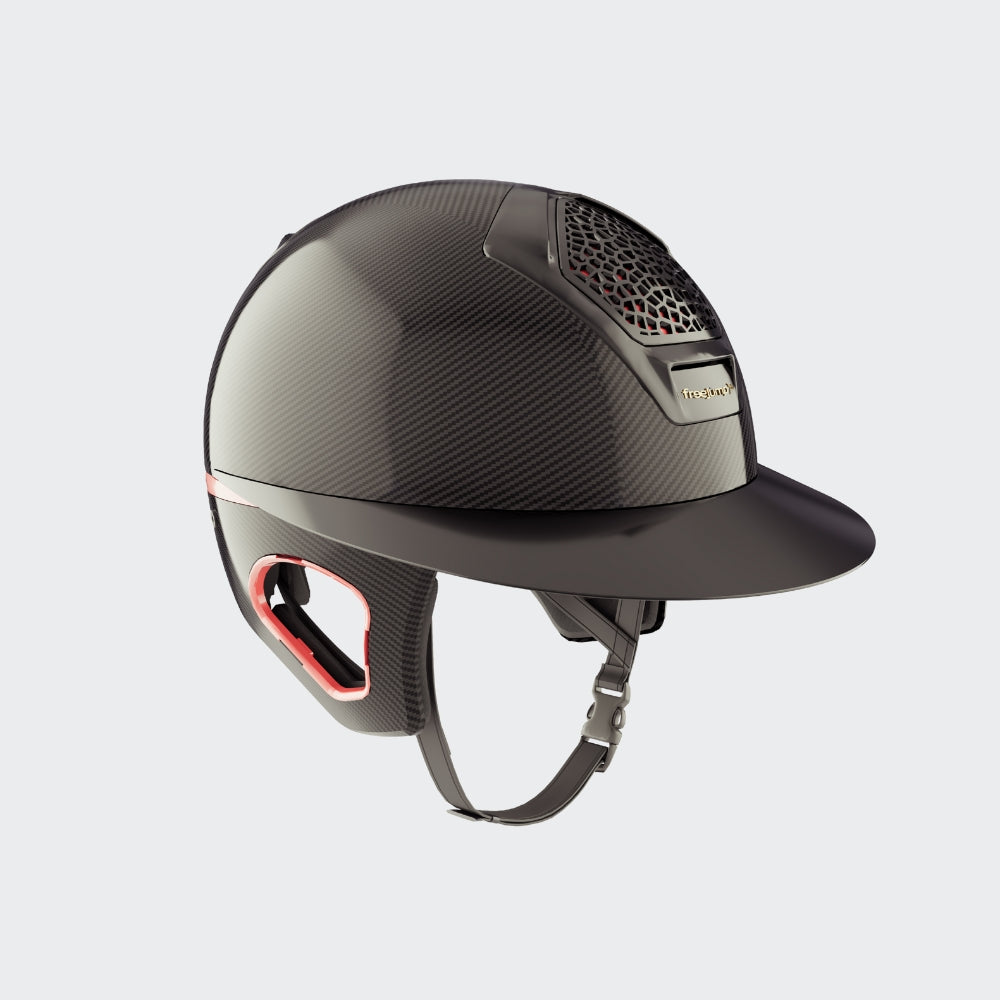 Voronoï Carbon Helmet With Temple Protection | Black | Rose Gold