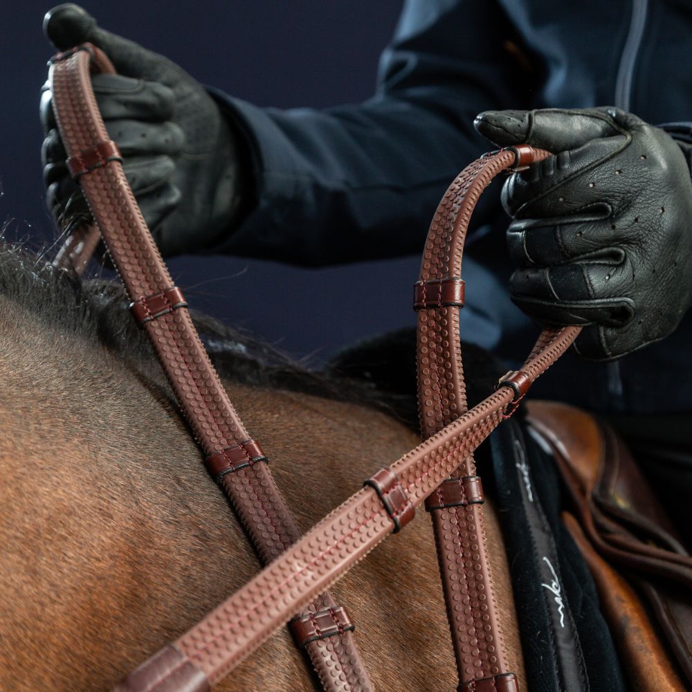 New English Rubber Reins With Leather Loops