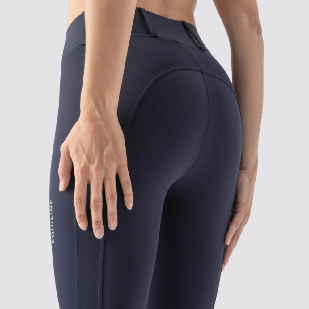 Ladies Carbek Legging with Phone Pocket | High Rise | Knee Grip | Navy