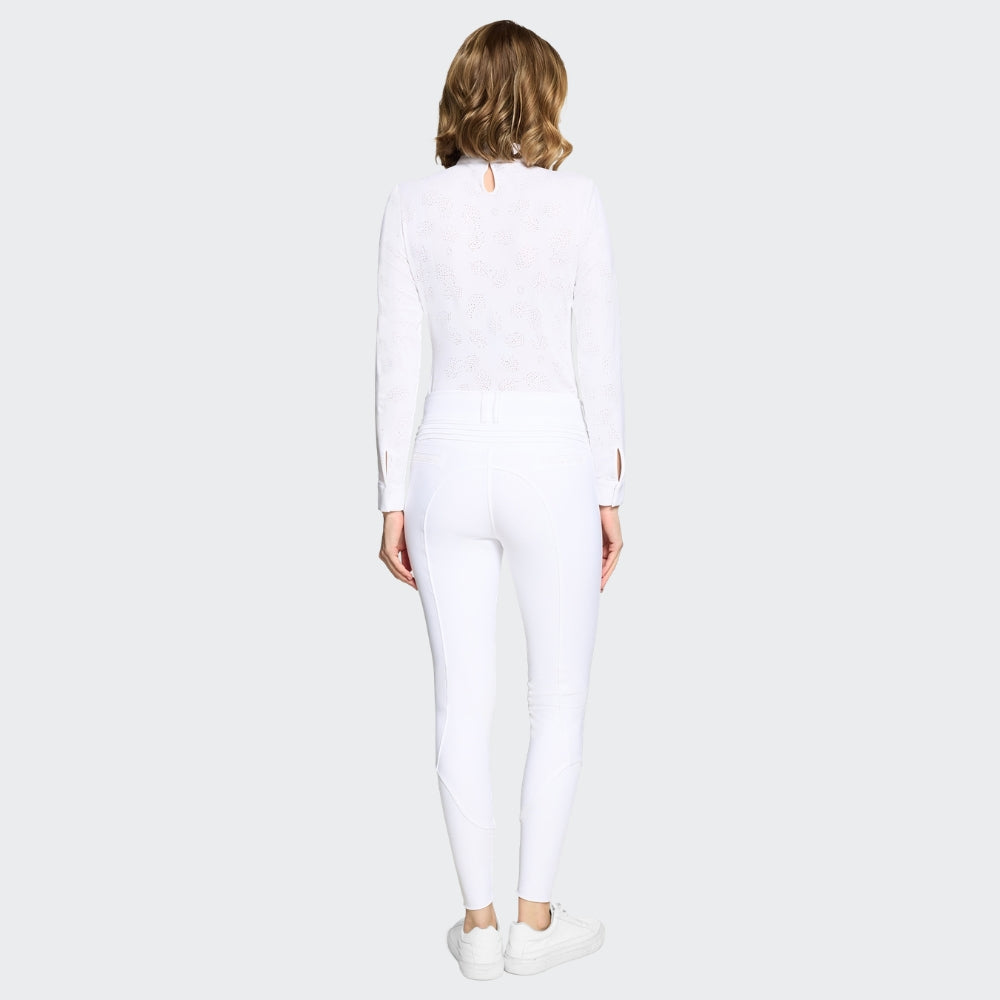 Ladies Clara Premium Breeches | High Rise | Knee Grip | White