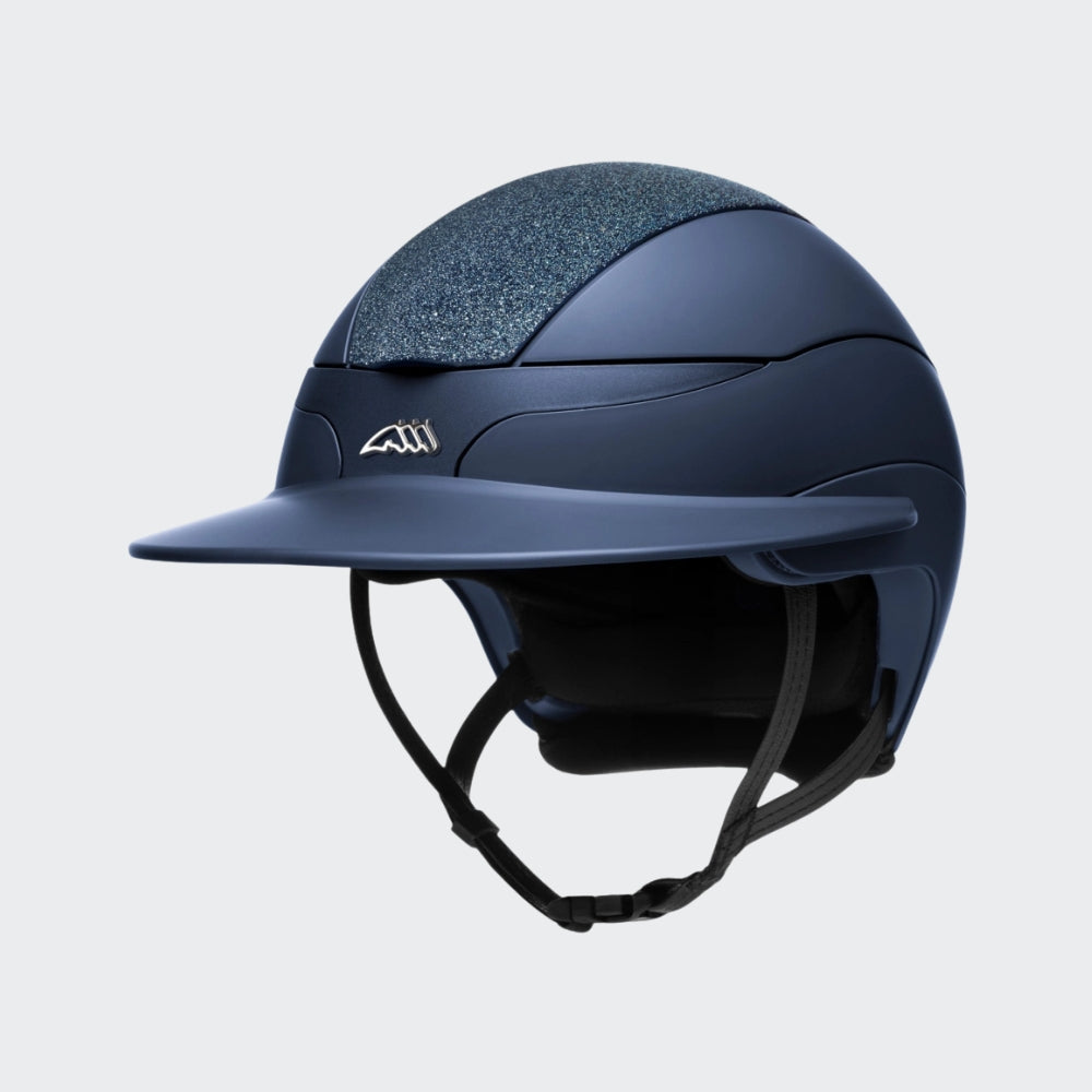 Xanto Helmet | Sun Visor | Swarovski Top | With Logo | Matt Navy