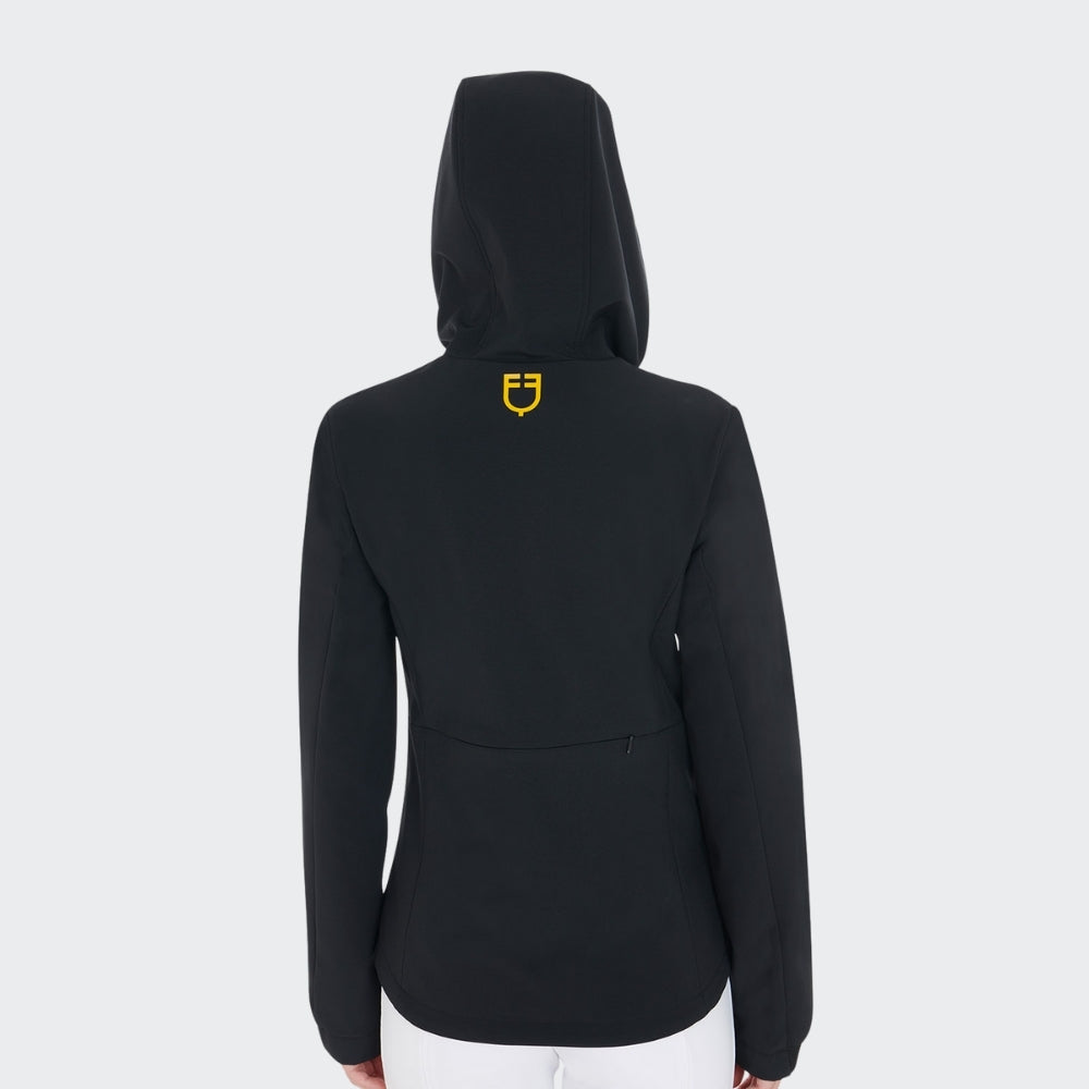 Ladies Hooded Softshell Coat with Concealed Pockets | Black