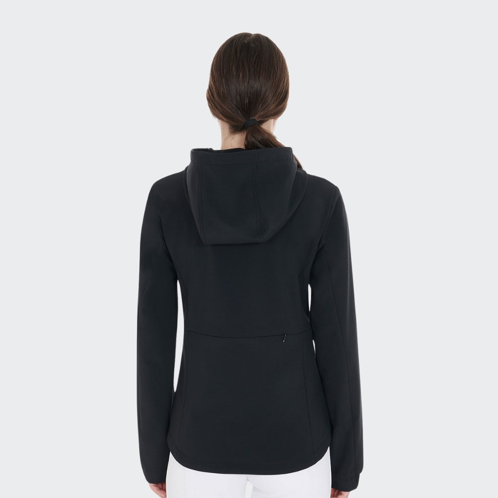 Ladies Hooded Softshell Coat with Concealed Pockets | Black