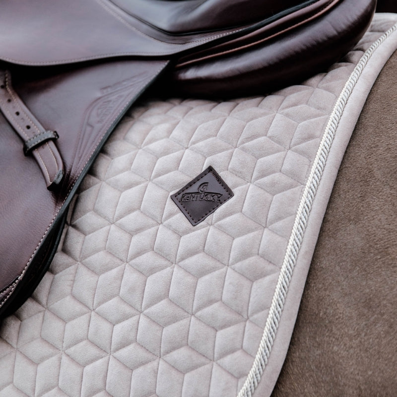 Basic Velvet Jumping Saddle Pad - Beige