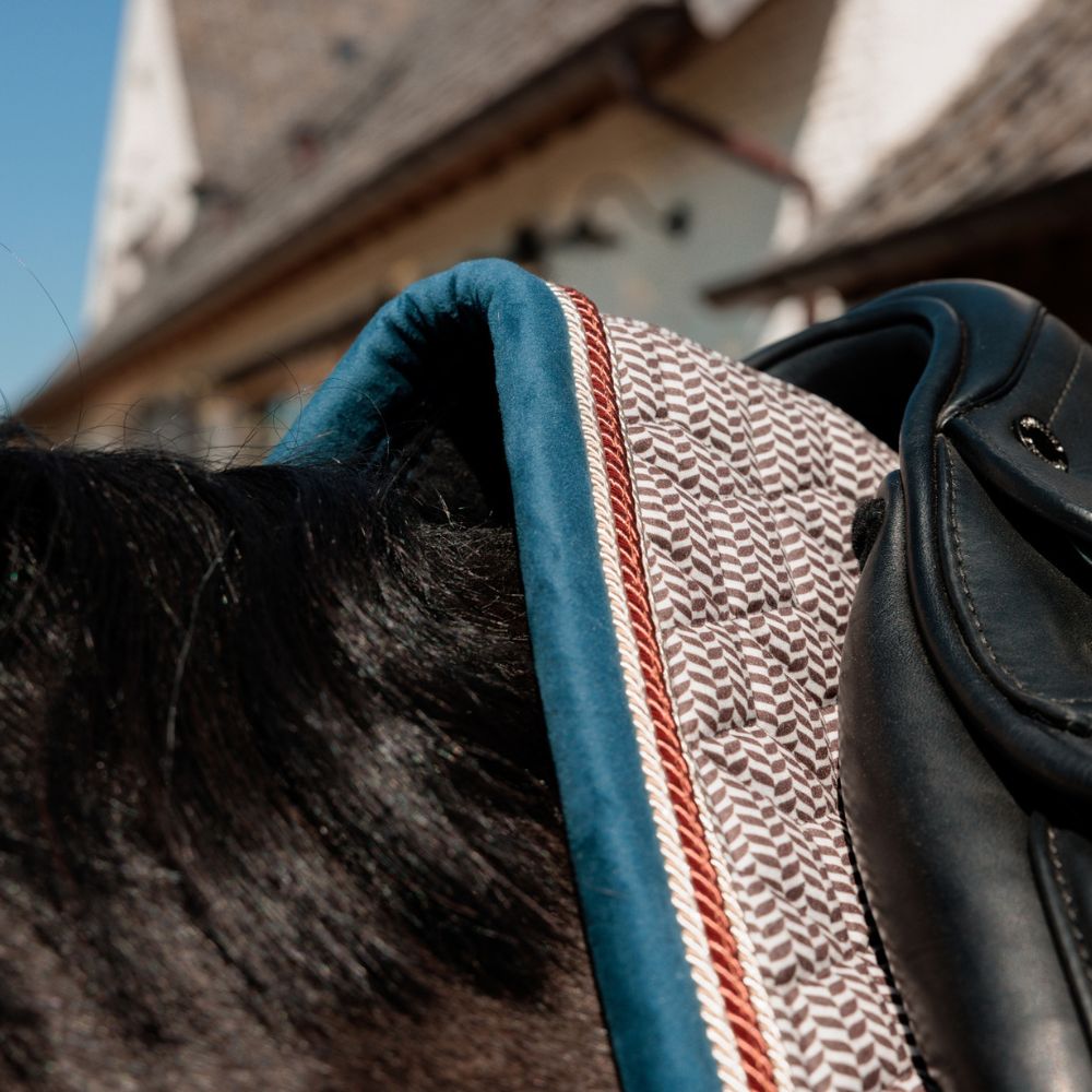 Pied-De-Poule Jumping Saddle Pad | Burgundy