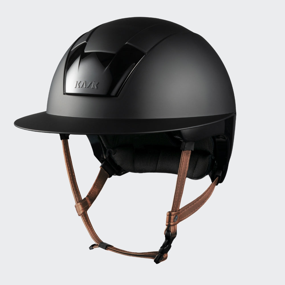 Kooki Lady Riding Helmet | Black Matt | Light Brown