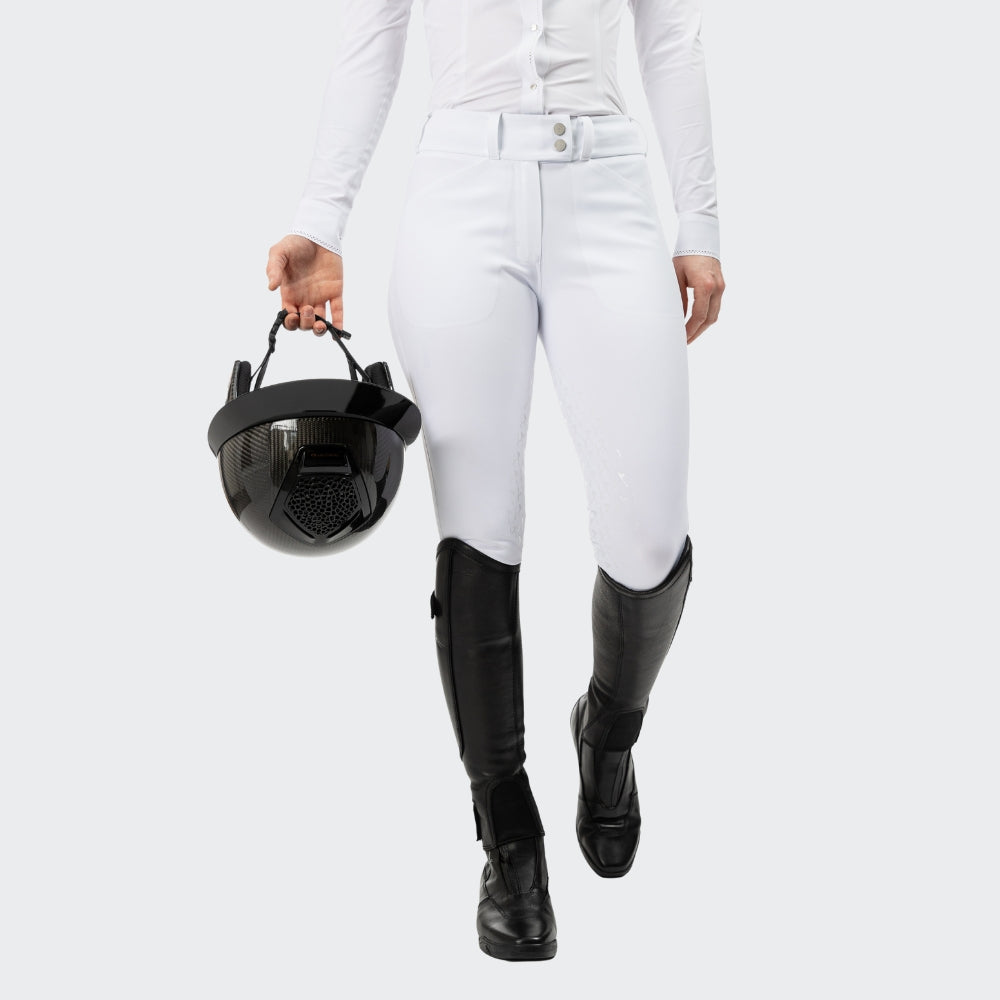 Ladies Mary Star Breeches | Medium Rise | Knee Grip | White