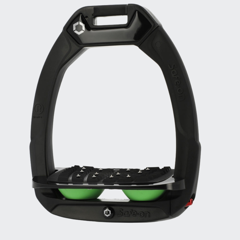 Safe-On Stirrups | Total Black | Green