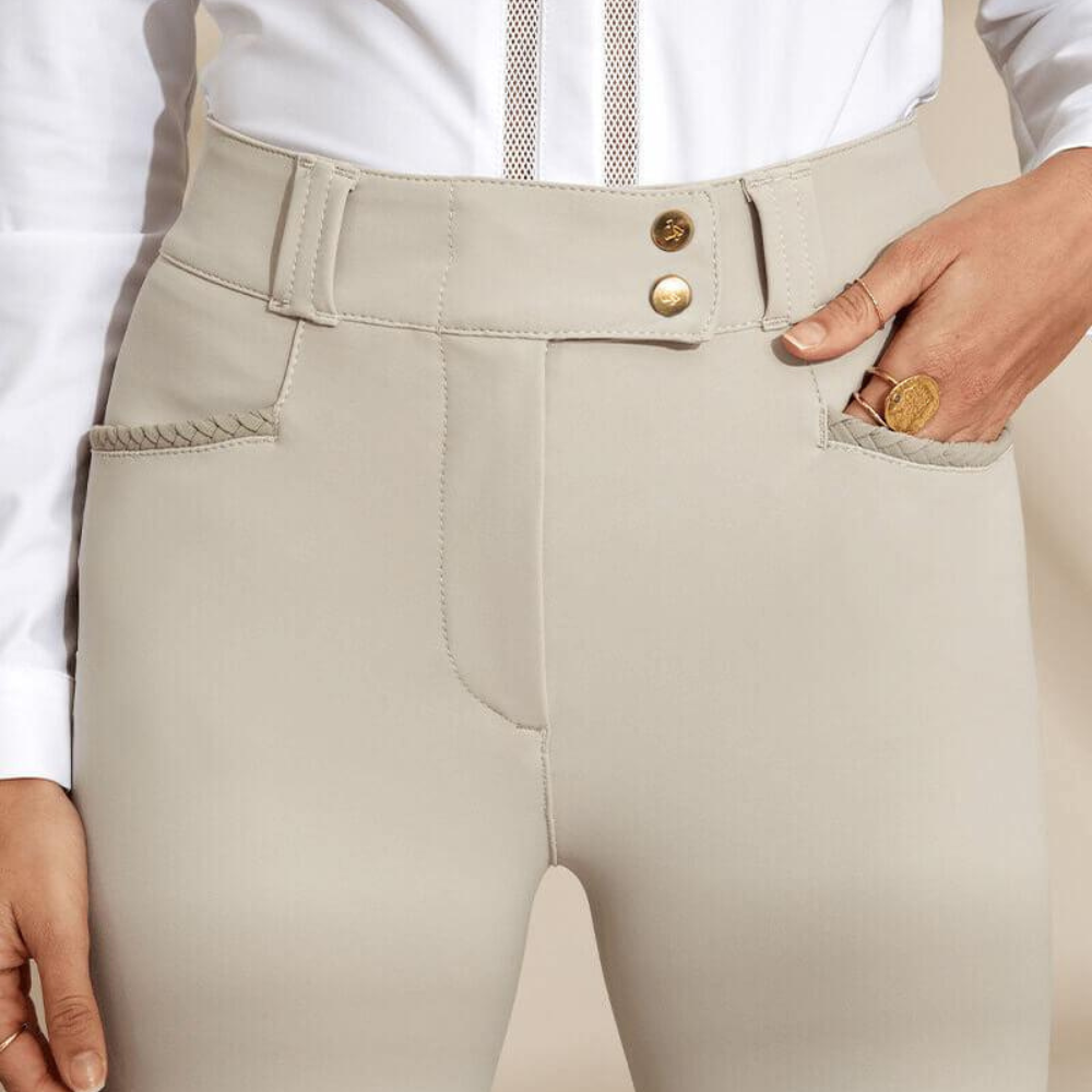 Ladies Kit New Breeches | High Rise | Knee Grip | Beige