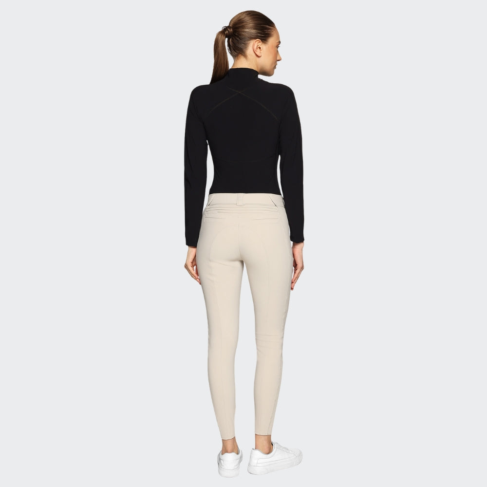 Ladies Omega Sport Breeches | Medium Rise | Knee Grip | Beige