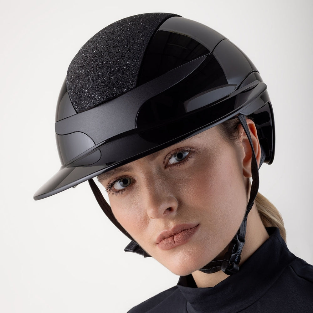 Xanto Helmet | Sun Visor | Swarovski Top | Glossy Black