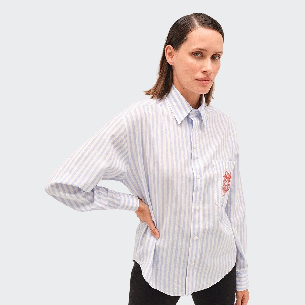 Ladies Olga Lightweight Shirt | Blue Stripes