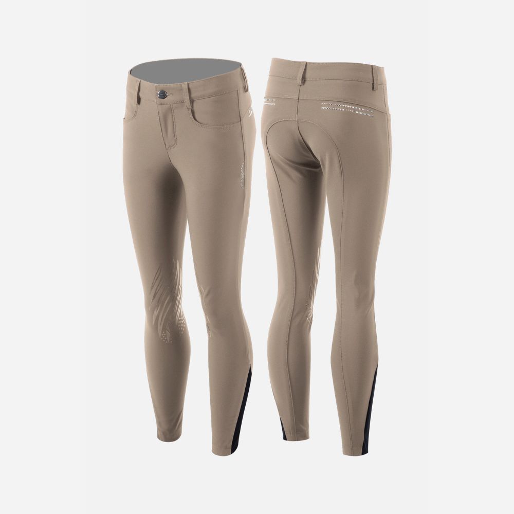 Girls Nalek Breeches | Knee Grip | Safari