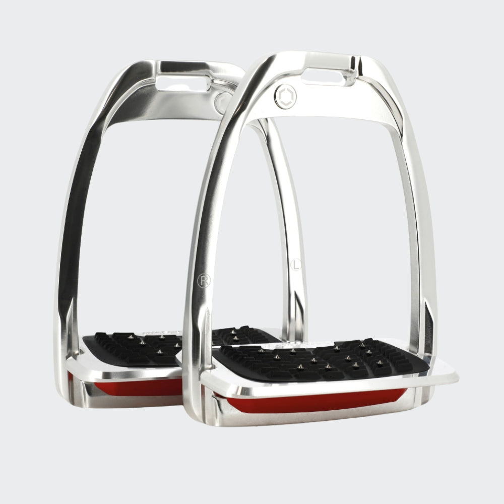 Hunter H Stirrups | Polished Aluminium | Red