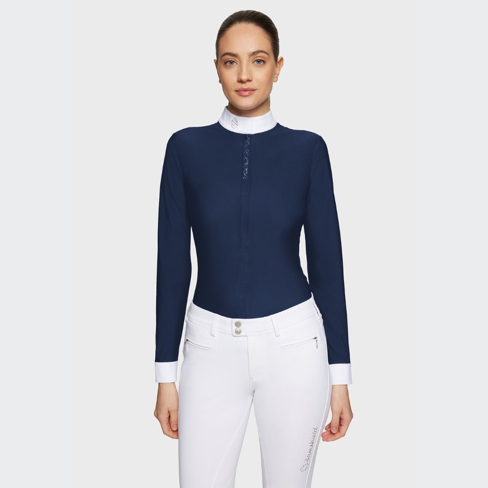 Ladies Roxanne Premium Show Shirt | Long Sleeves | Sapphire