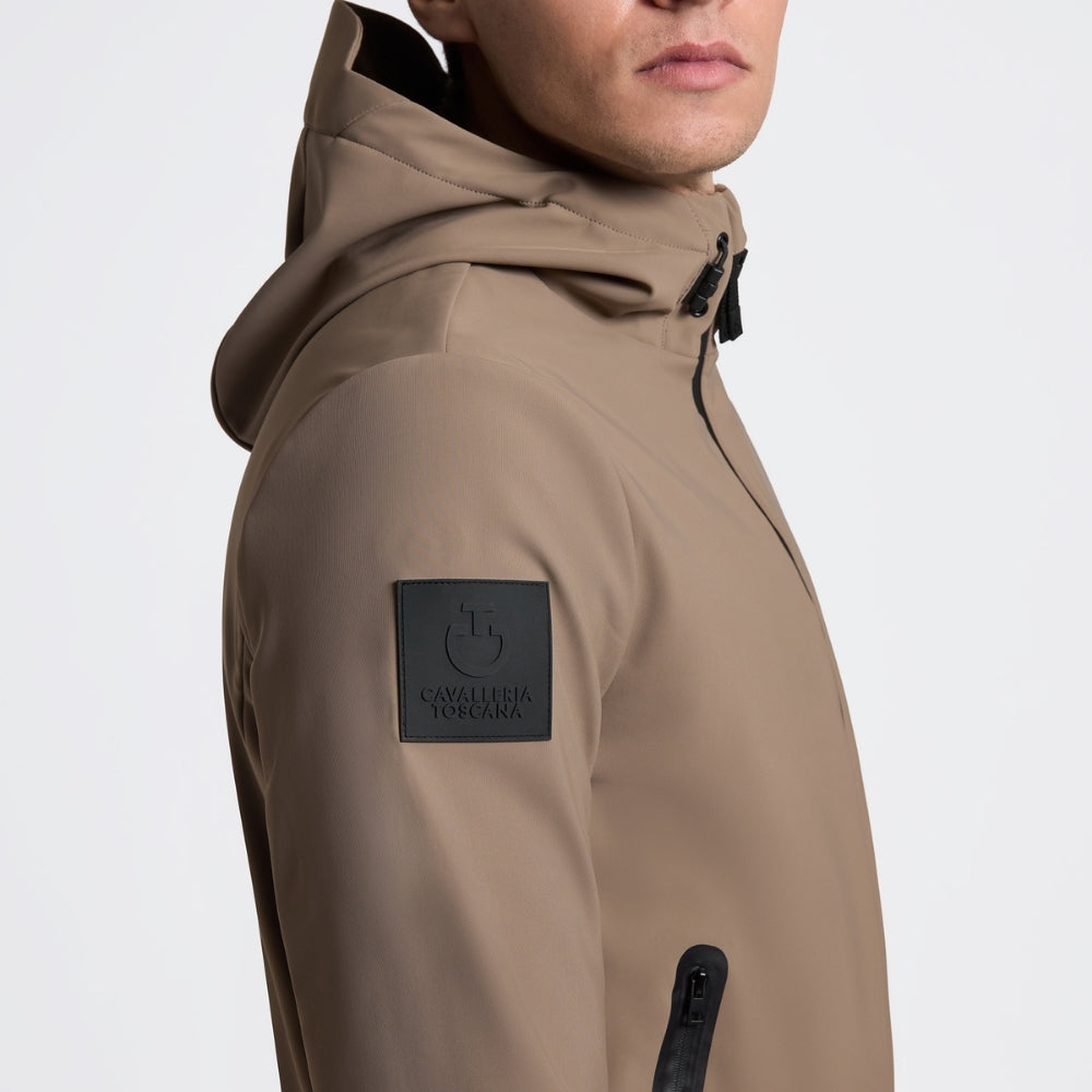 Mens Thermal Hooded Performance Coat | Walnut