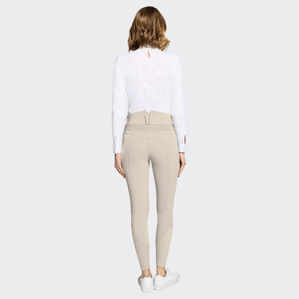 Ladies Clara Nova Breeches | High Rise | Knee Grip | Beige