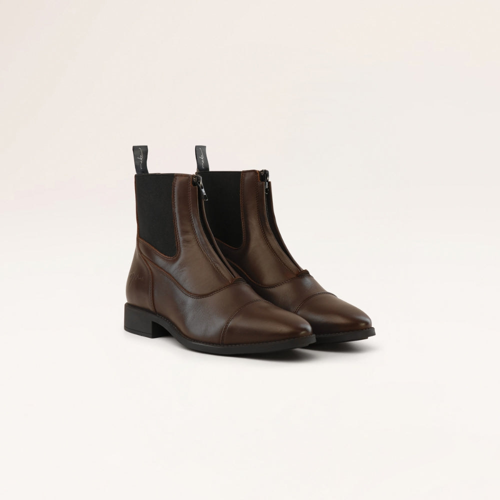 Short Boots Front Zipper | Brown