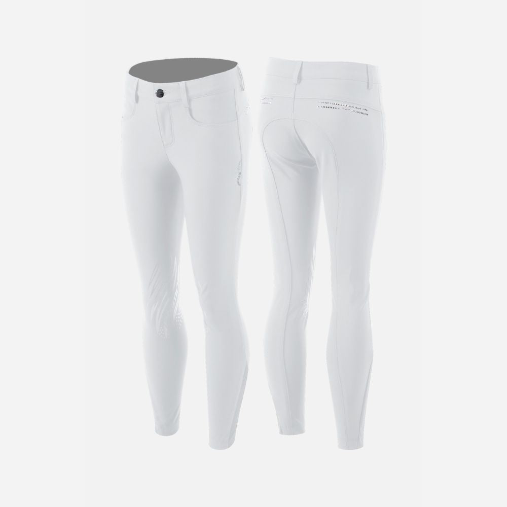 Girls Nalek Breeches | Knee Grip | White